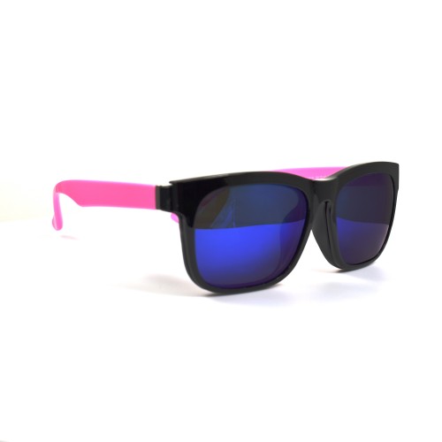 Heike Pink Temple Magnetic Clip-on Polarized Blue Lens 